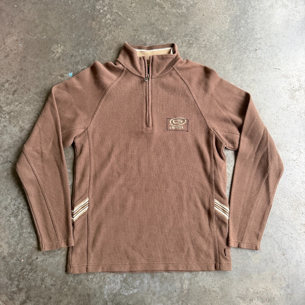 Vintage Gotcha Surf 1/4 Zip Pullover Sweater Earth Tone Granola Essential Mens S